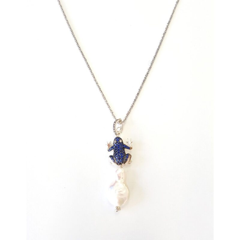 Pendente in argento con zirconi e perla MOD 237 C R P