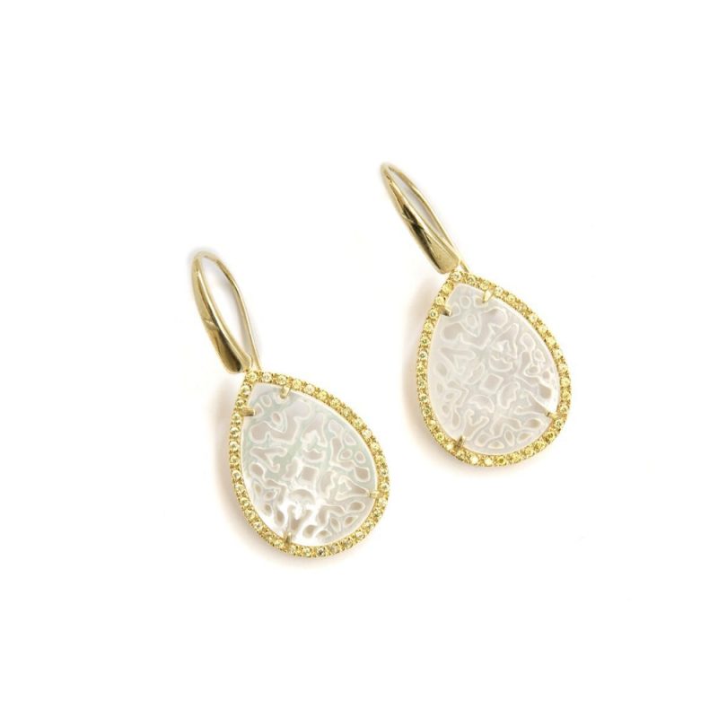 Orecchini in argento e zirconi con madreperla ORAR 002 GPM