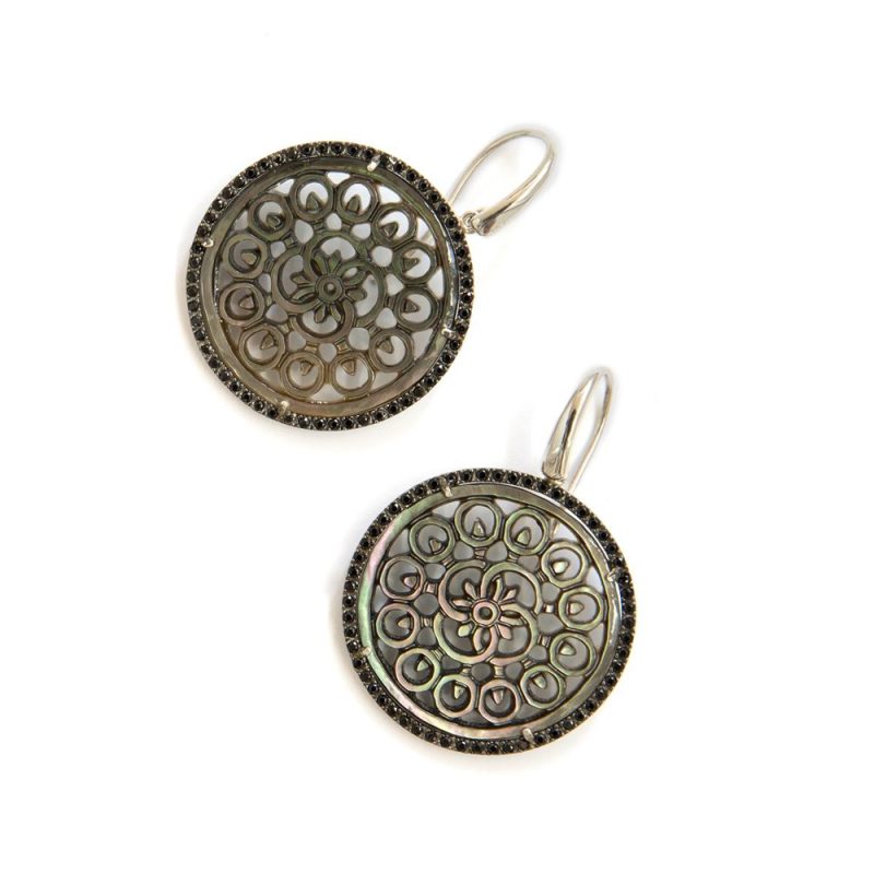 Orecchini in argento e zirconi con madreperla ORAR 003 TGM F