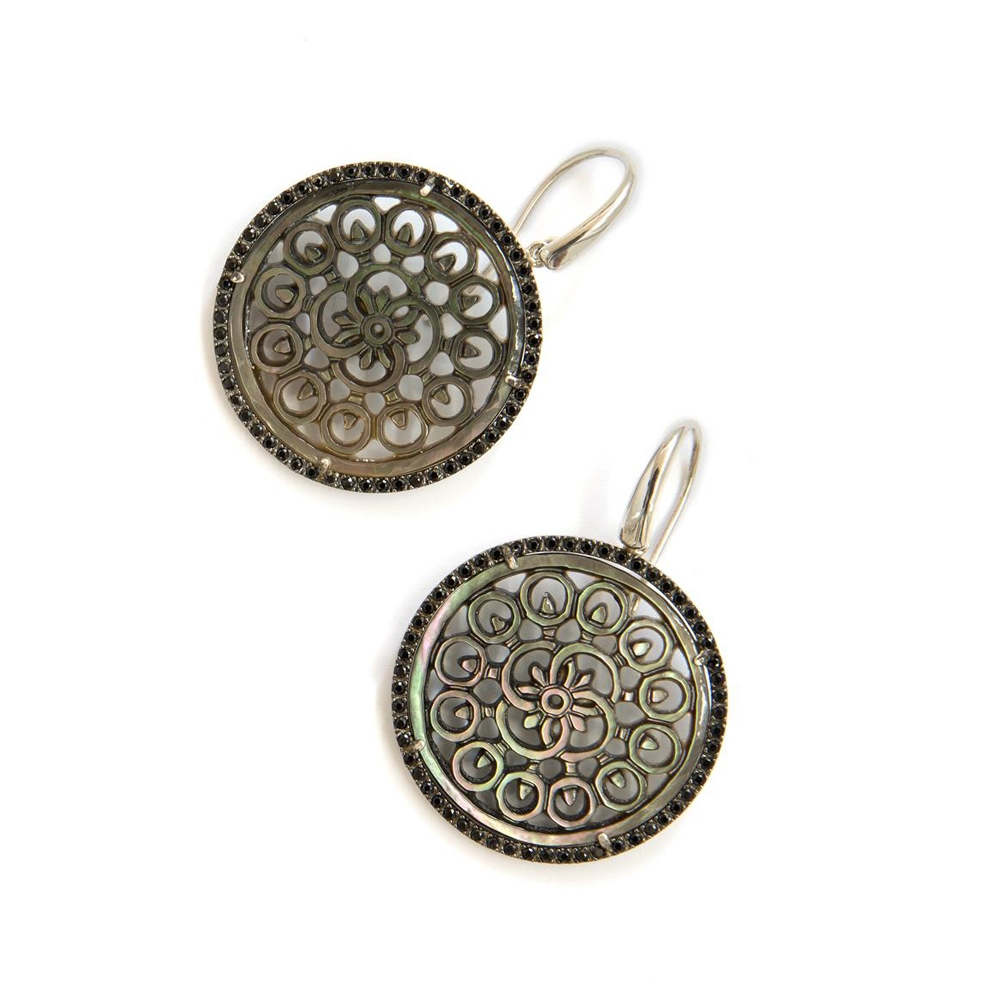 Orecchini in argento e zirconi con madreperla ORAR 003 TGM F