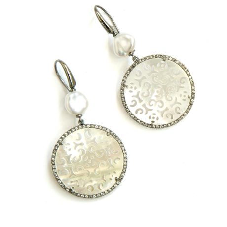 Orecchini in argento e zirconi, con madreperla e perle ORAR 003 TGM PE