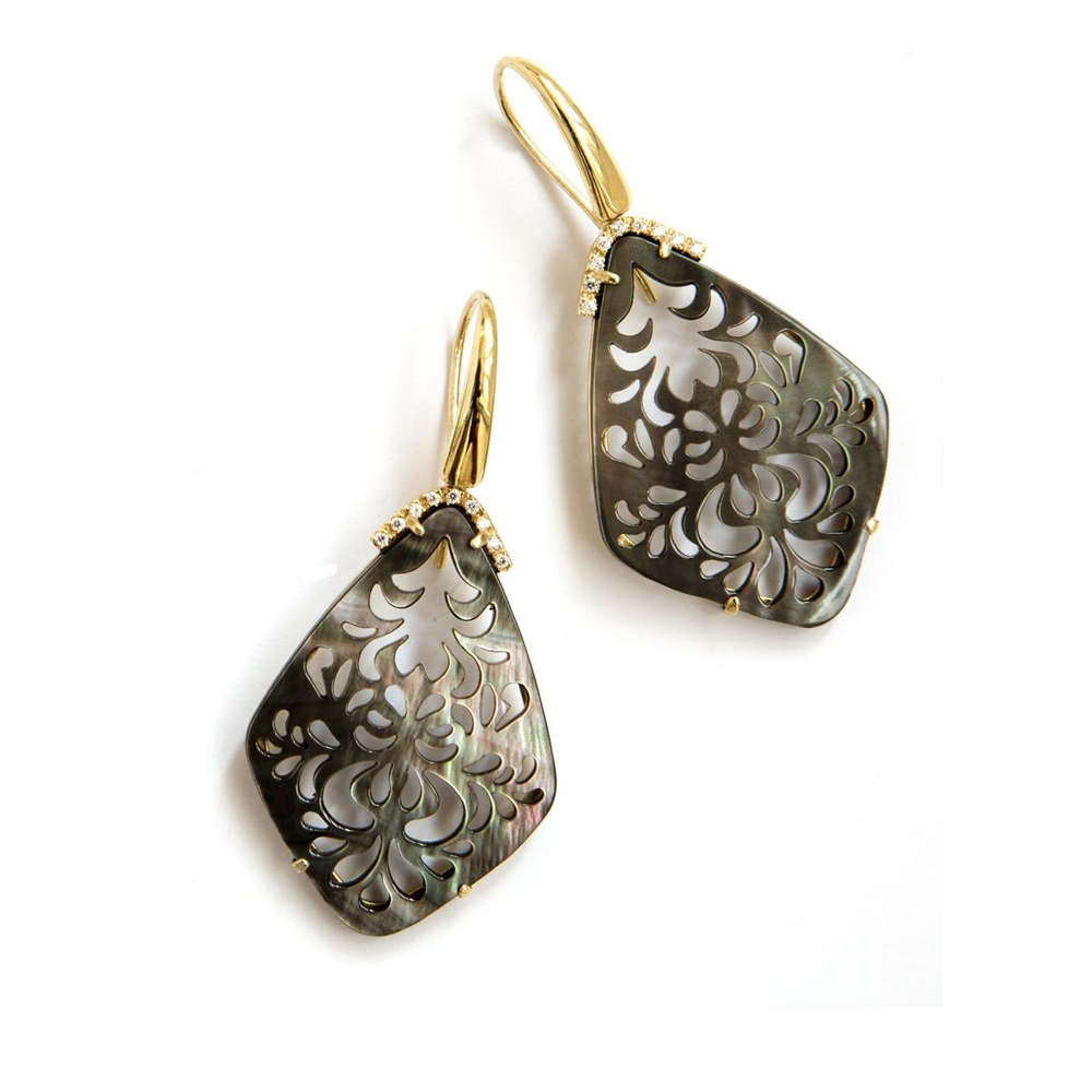 Orecchini in argento e zirconi con madreperla ORAR 004 RM