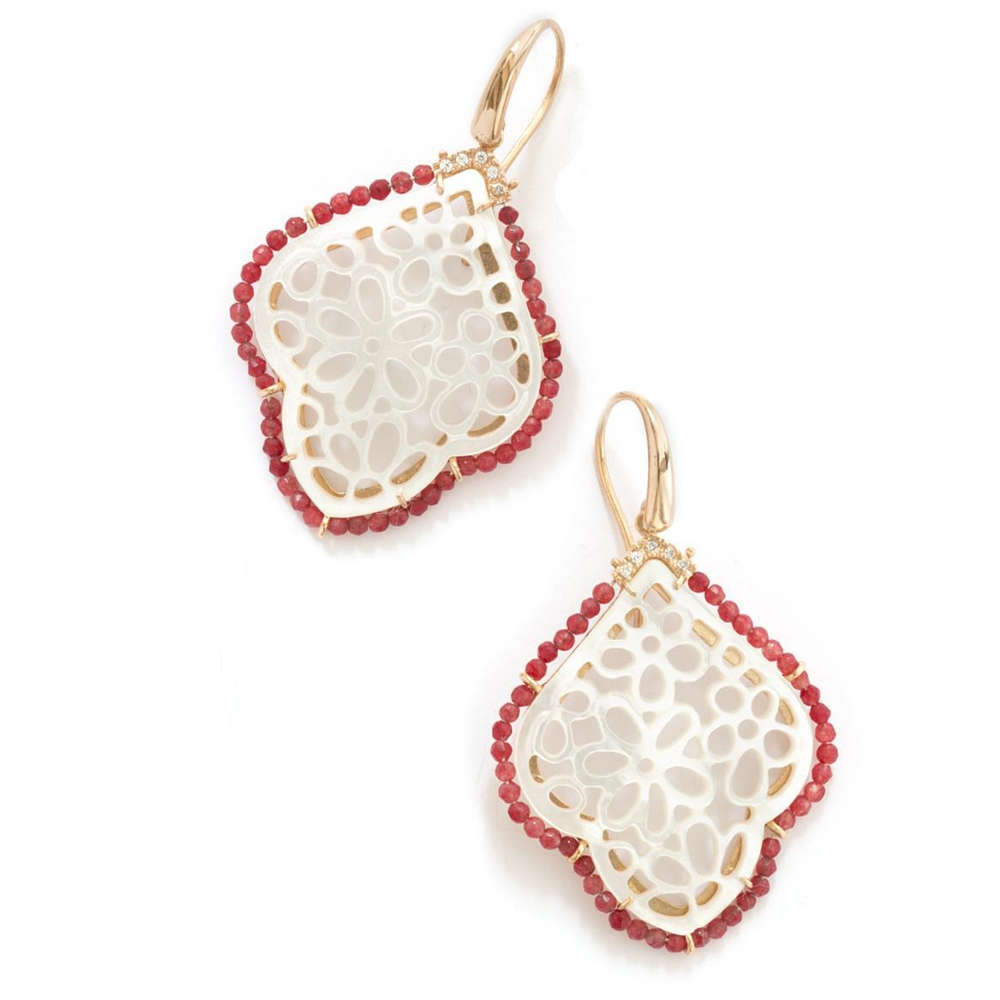 Orecchini in argento e zirconi, con cristalli e madreperla ORAR 009 AMO