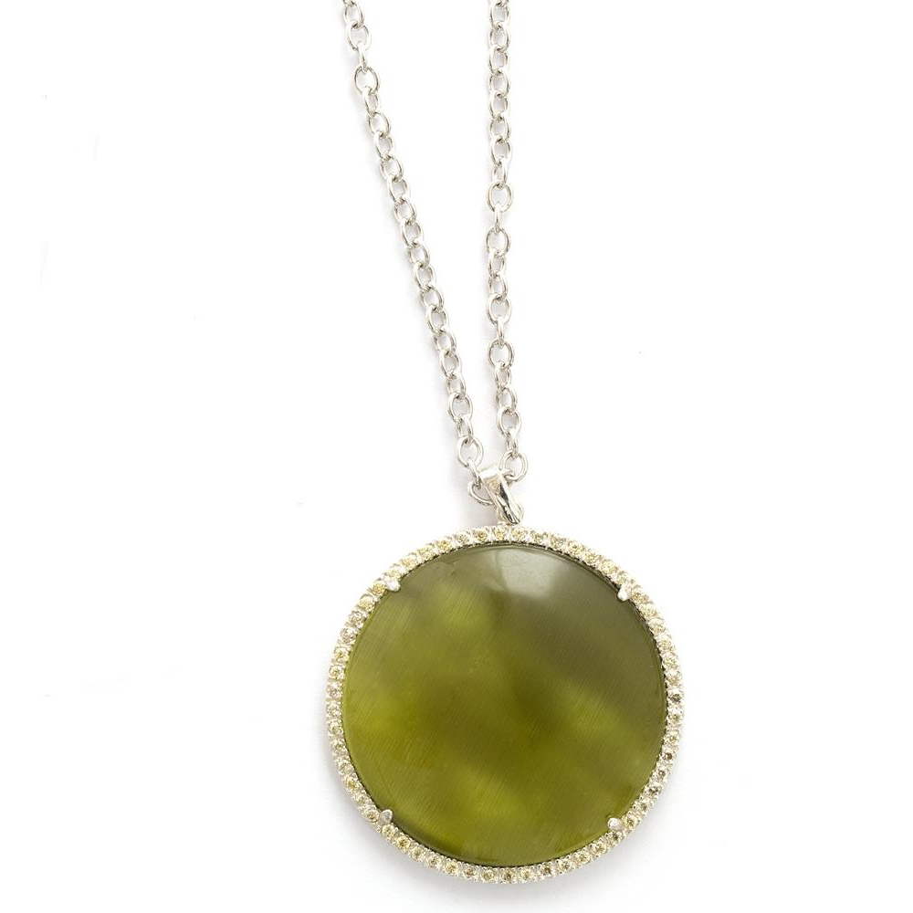 Pendente in argento e zirconi con cabochon CIONAR 003 TG CAB