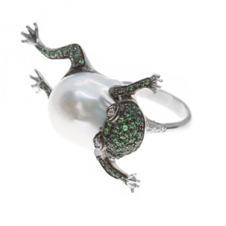 Anello in argento con zirconi e perla MOD.309 ROSPO AN