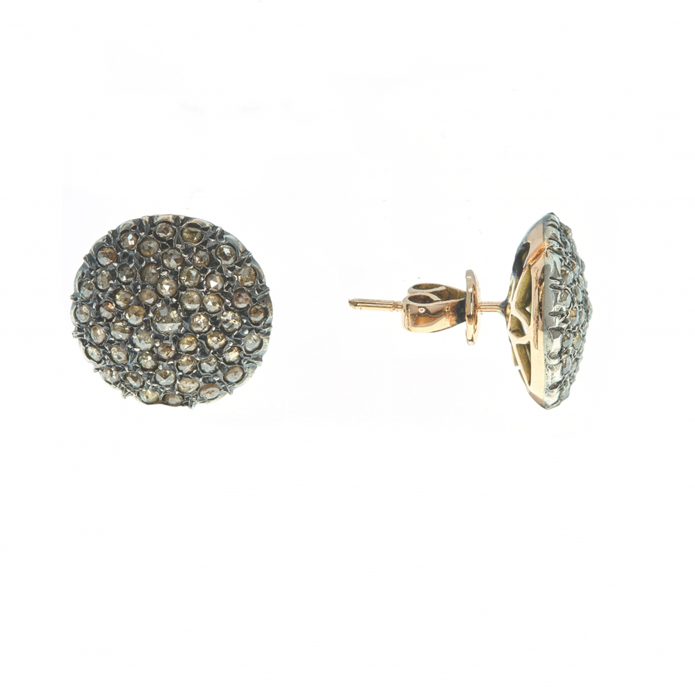 Orecchini in oro e argento con diamanti PAR.ST.NEW OR