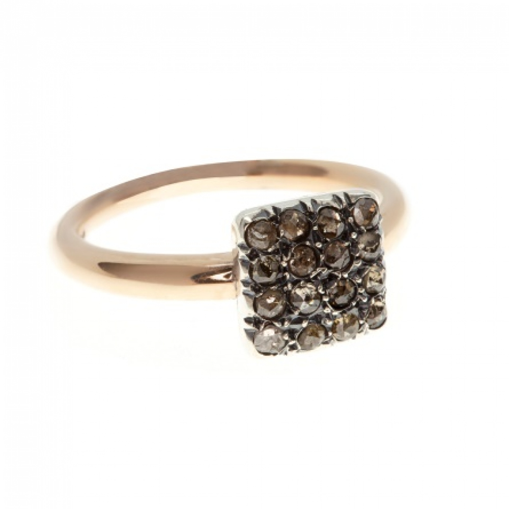 Anello in oro e argento con diamanti PAR.ST.NEW QUAD AN