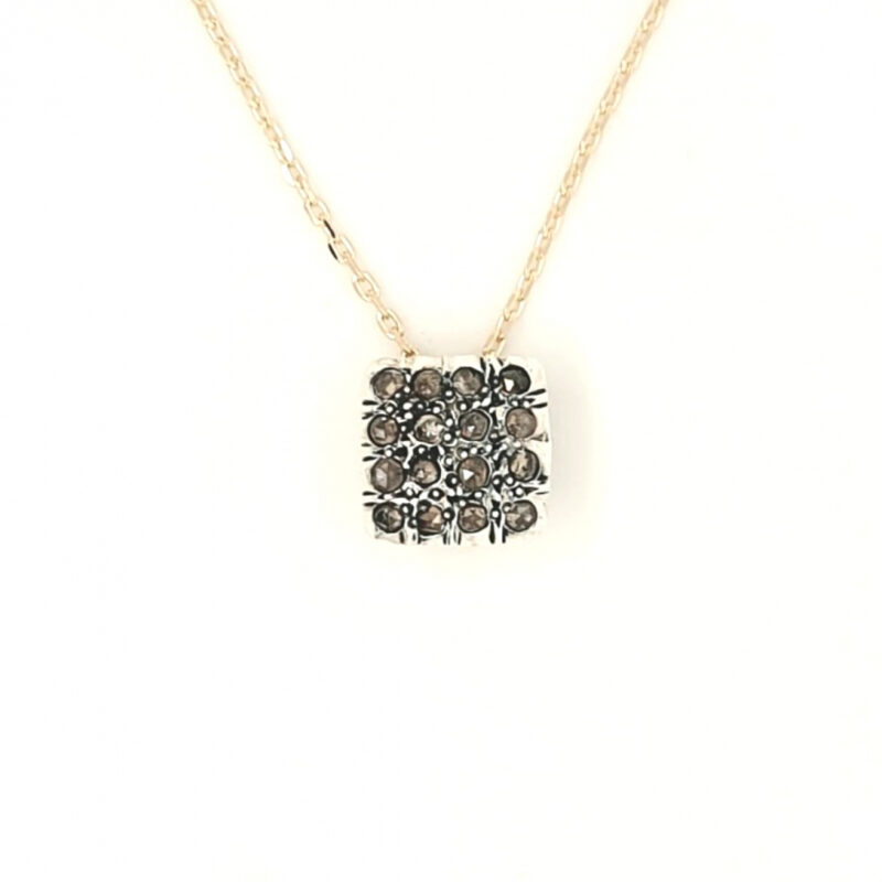 Pendente in oro e argento con diamanti PAR.ST.NEW QUAD CION