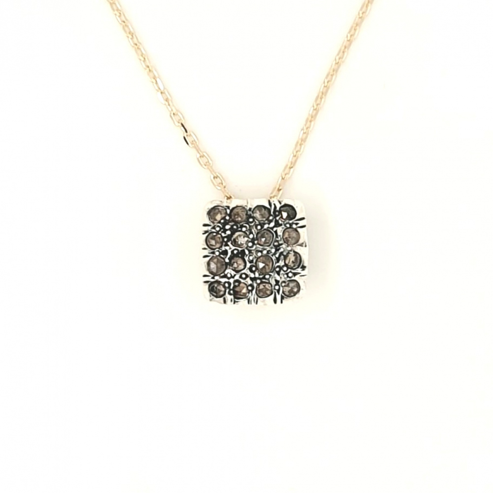 Pendente in oro e argento con diamanti PAR.ST.NEW QUAD CION