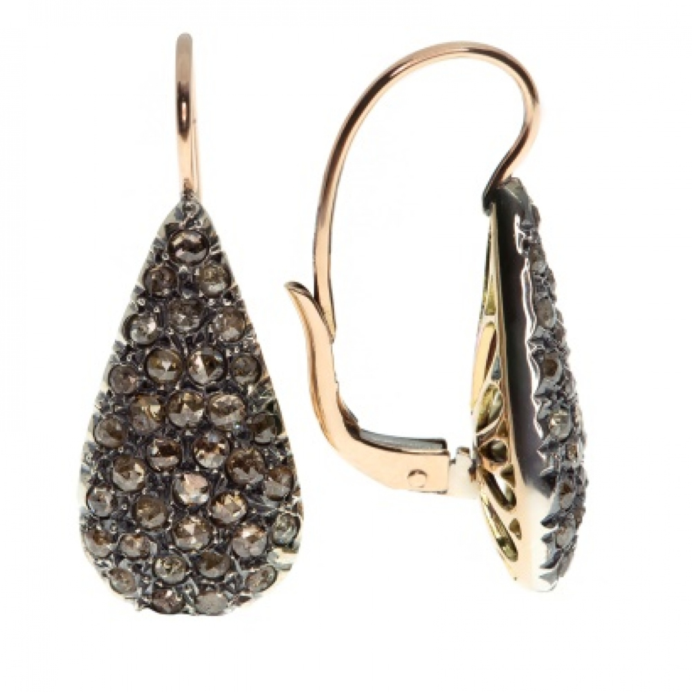 Orecchini in oro e argento con diamanti PAR.ST.NEW GOC OR