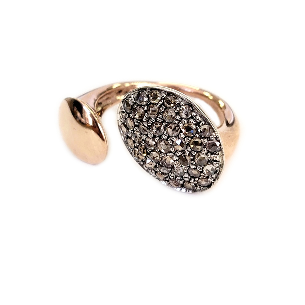 Anello in oro e argento con diamanti ETNA AN DOPPIO LP