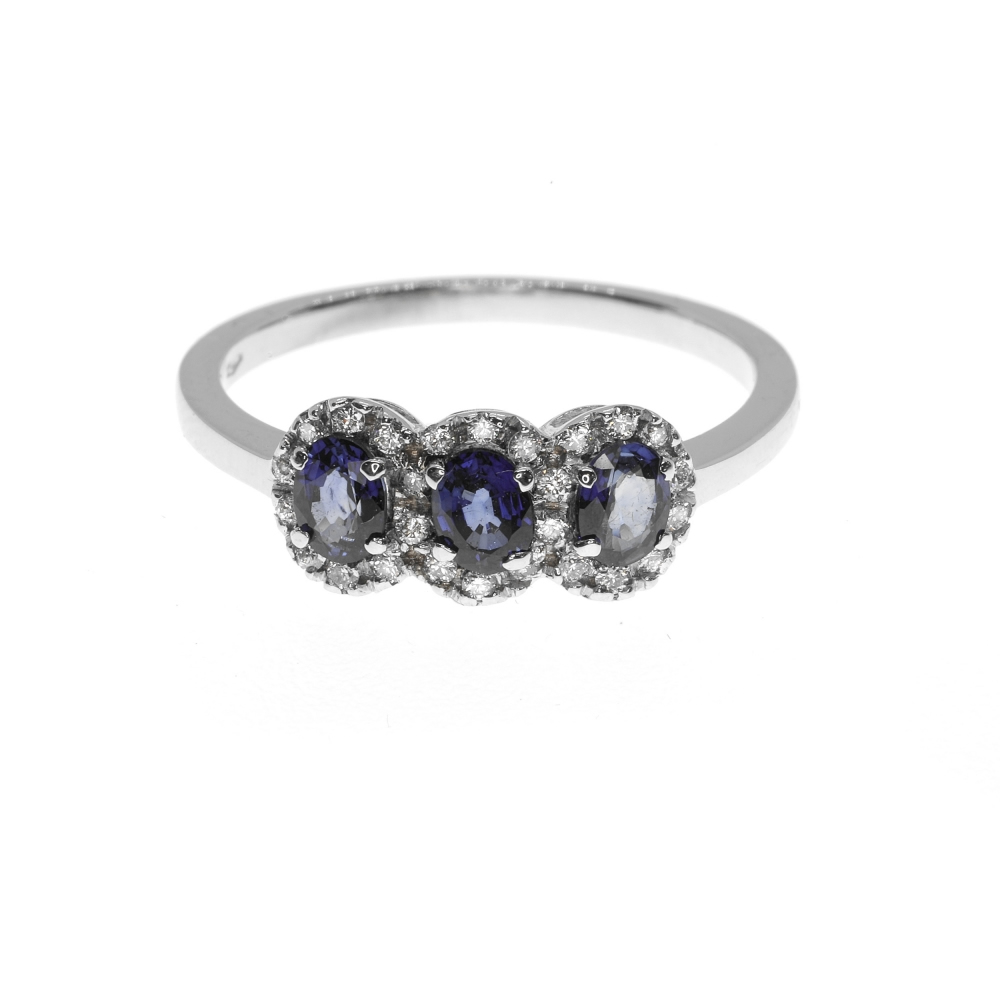 Anello in oro, diamanti e pietre preziose ANF-245