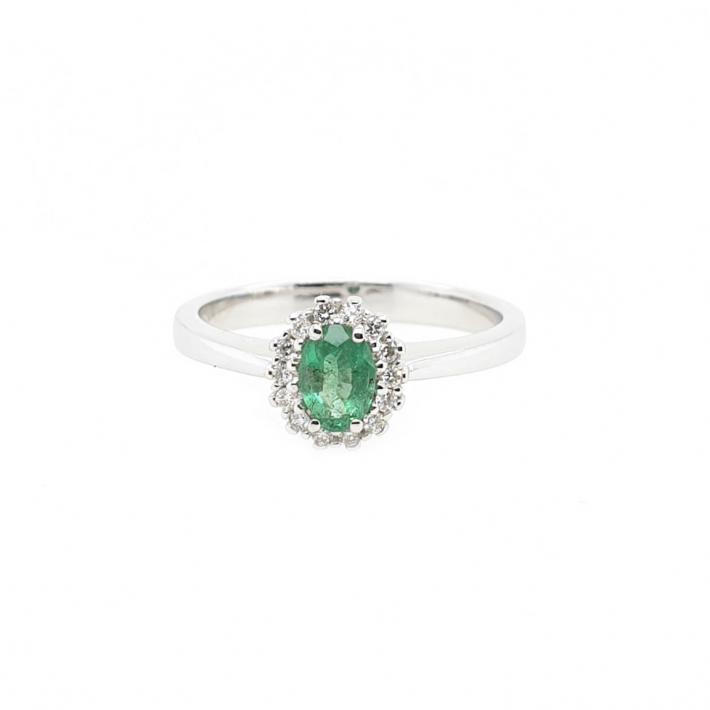 Anello in oro, diamanti  pietre preziose ANF-367