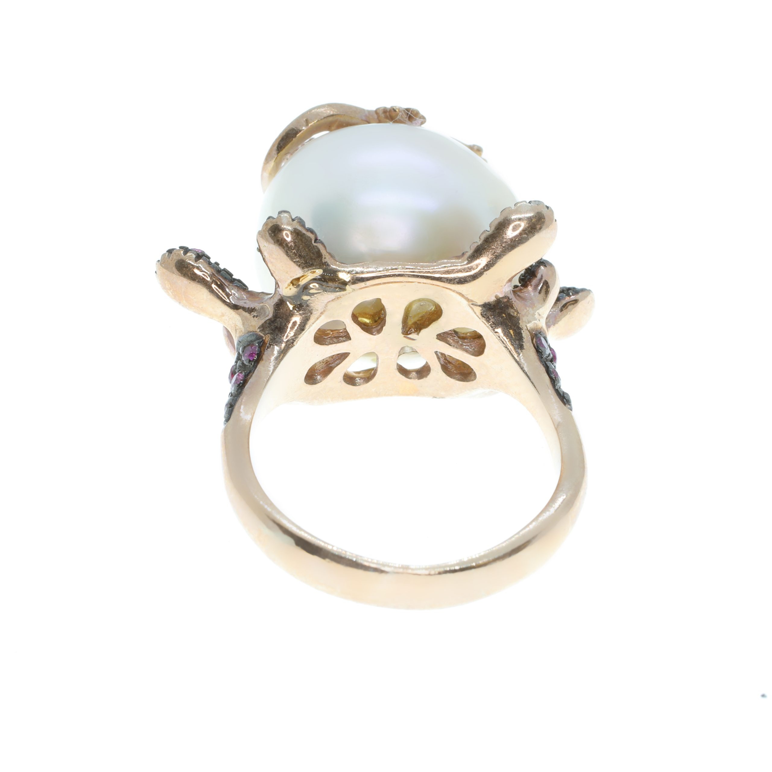 Anello Geco in Argento con Zirconi e Perla <br><h6>AF 007 GEKO AN RU</h6> - immagine 3