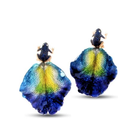 Orecchini Rana in Argento con Zirconi e Petali veri MOD. 279 OR R