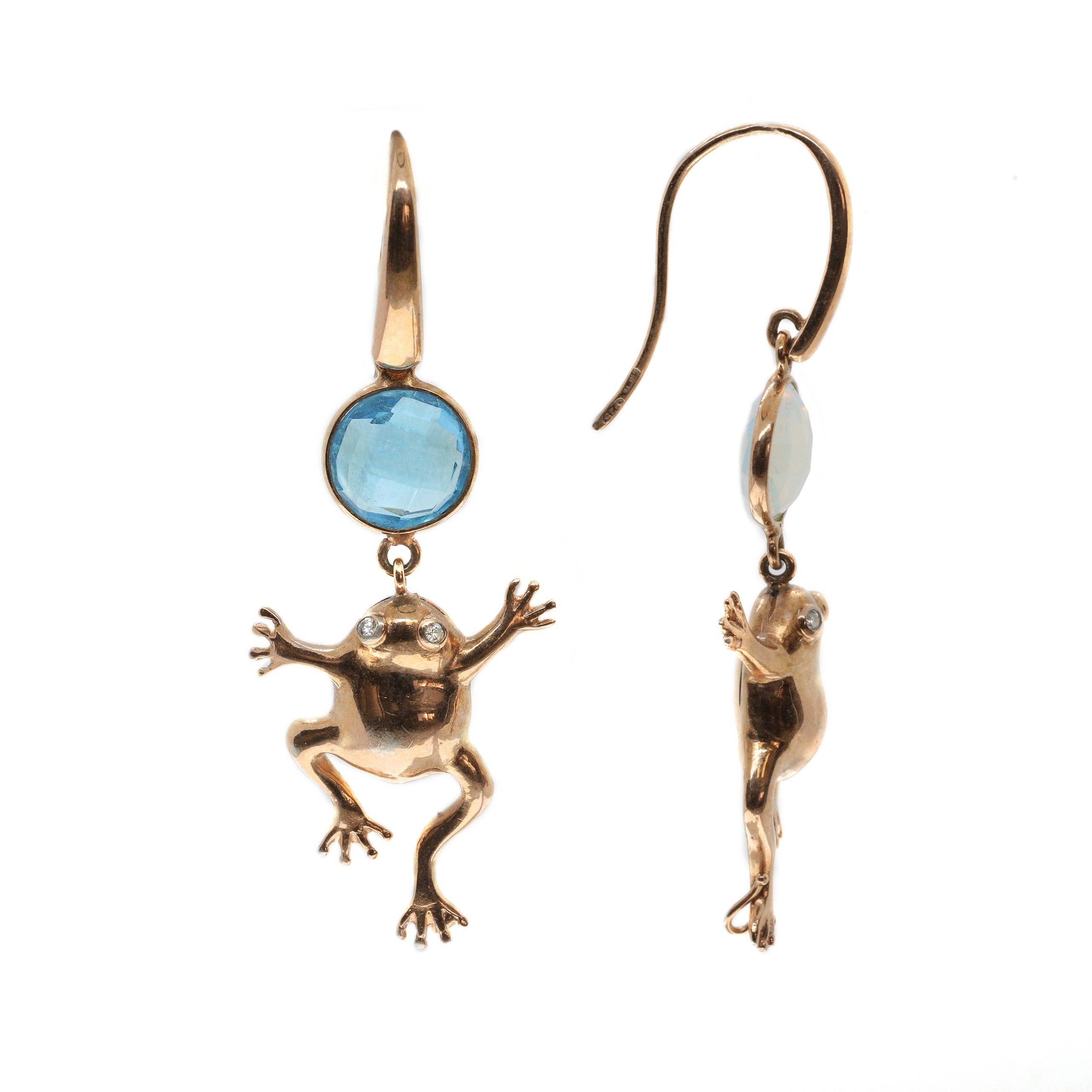 Orecchini Rana in Argento con Zirconi e Pietre <br><h6>MOD.317 OR.R.J.L.AMO</h6> - immagine 2