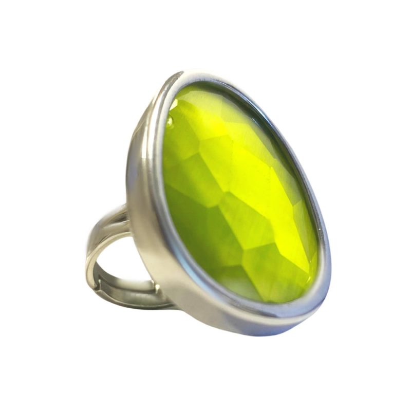 Anello in argento con pietra verde SM 01 A