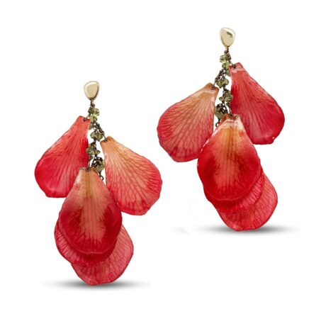 Orecchini in Argento con Pietre semipreziose e Petali veri mod-264-or-5-p