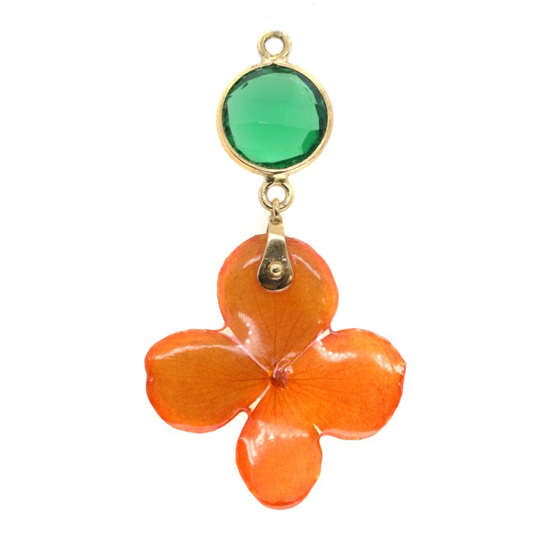 Orecchini Rana in Argento con Zirconi, Fiori veri e Pietre semipreziose <br><h6>MOD.253OR.R.J.2</h6> - immagine 3