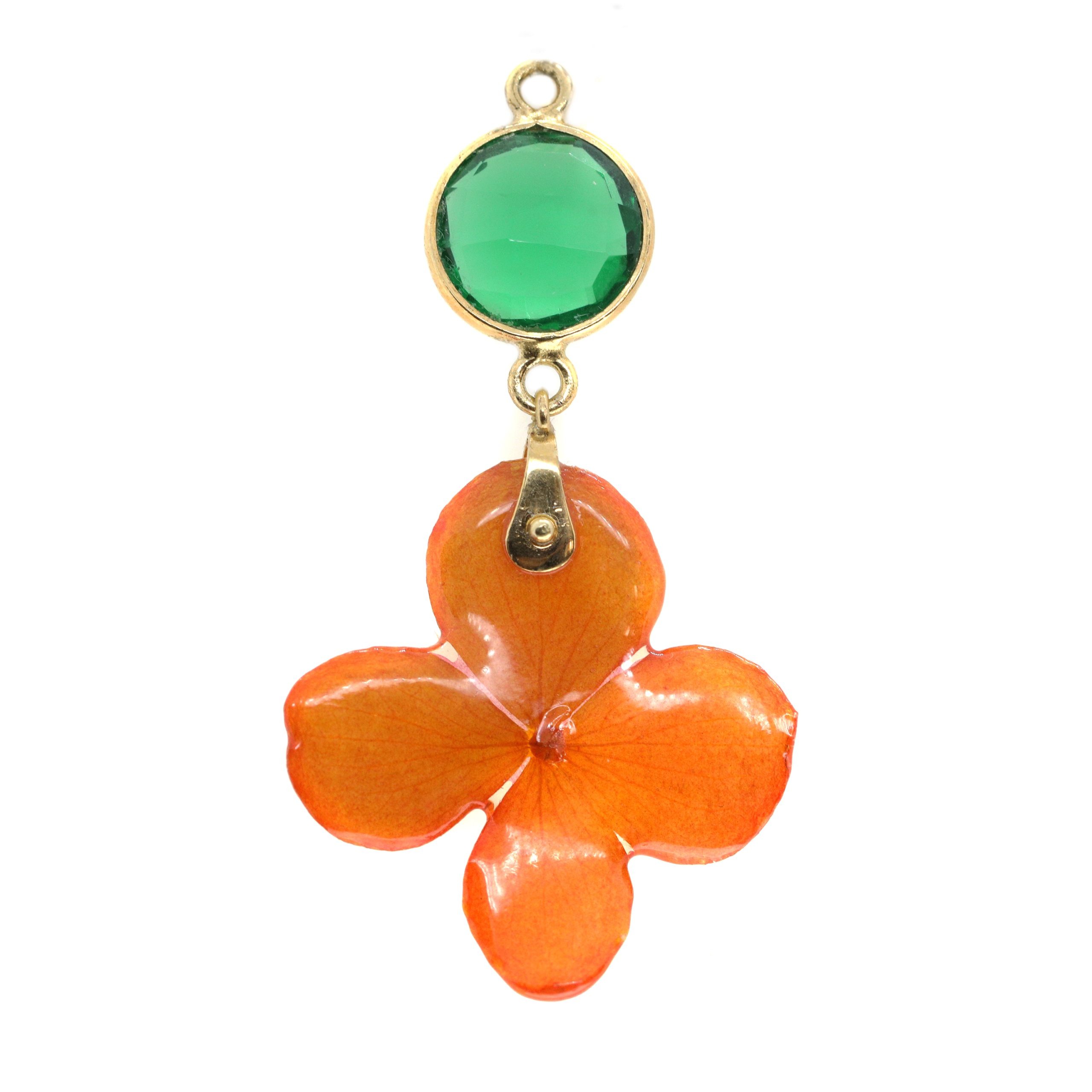 Orecchini Rana in Argento con Zirconi, Fiori veri e Pietre semipreziose <br><h6>MOD.253OR.R.J.2</h6> - immagine 3