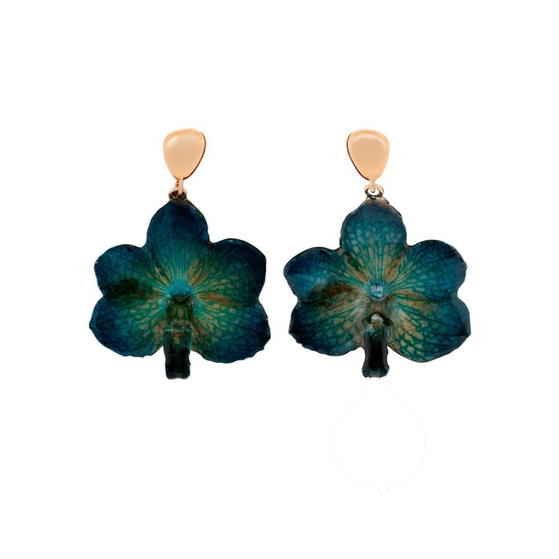 Orecchini in Argento con Orchidee vere <br><h6>MOD. 210 OR</h6>