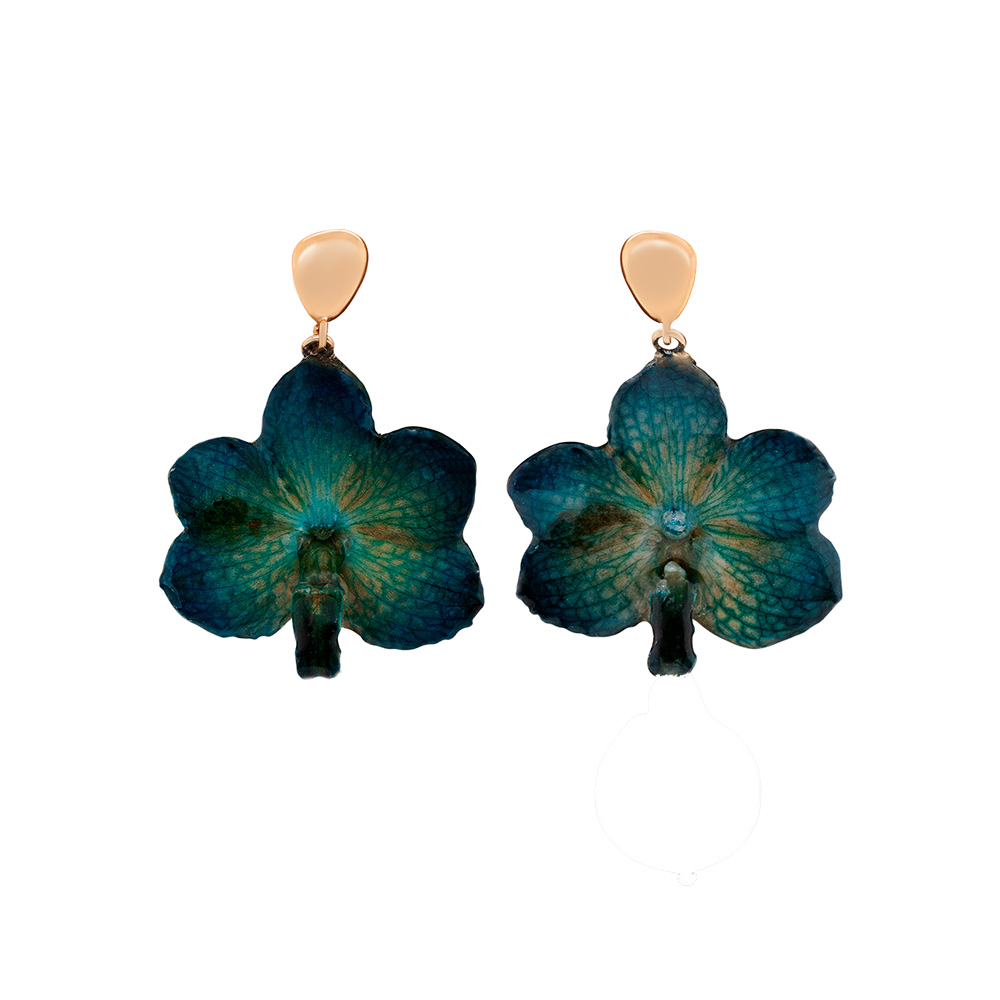 Orecchini in Argento con Orchidee vere <br><h6>MOD. 210 OR</h6>