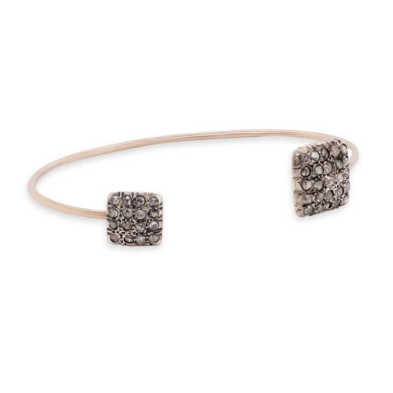 Bracciale in Oro e Argento con Diamanti <br><h6>PAR.ST.NEW QUAD BR</h6>