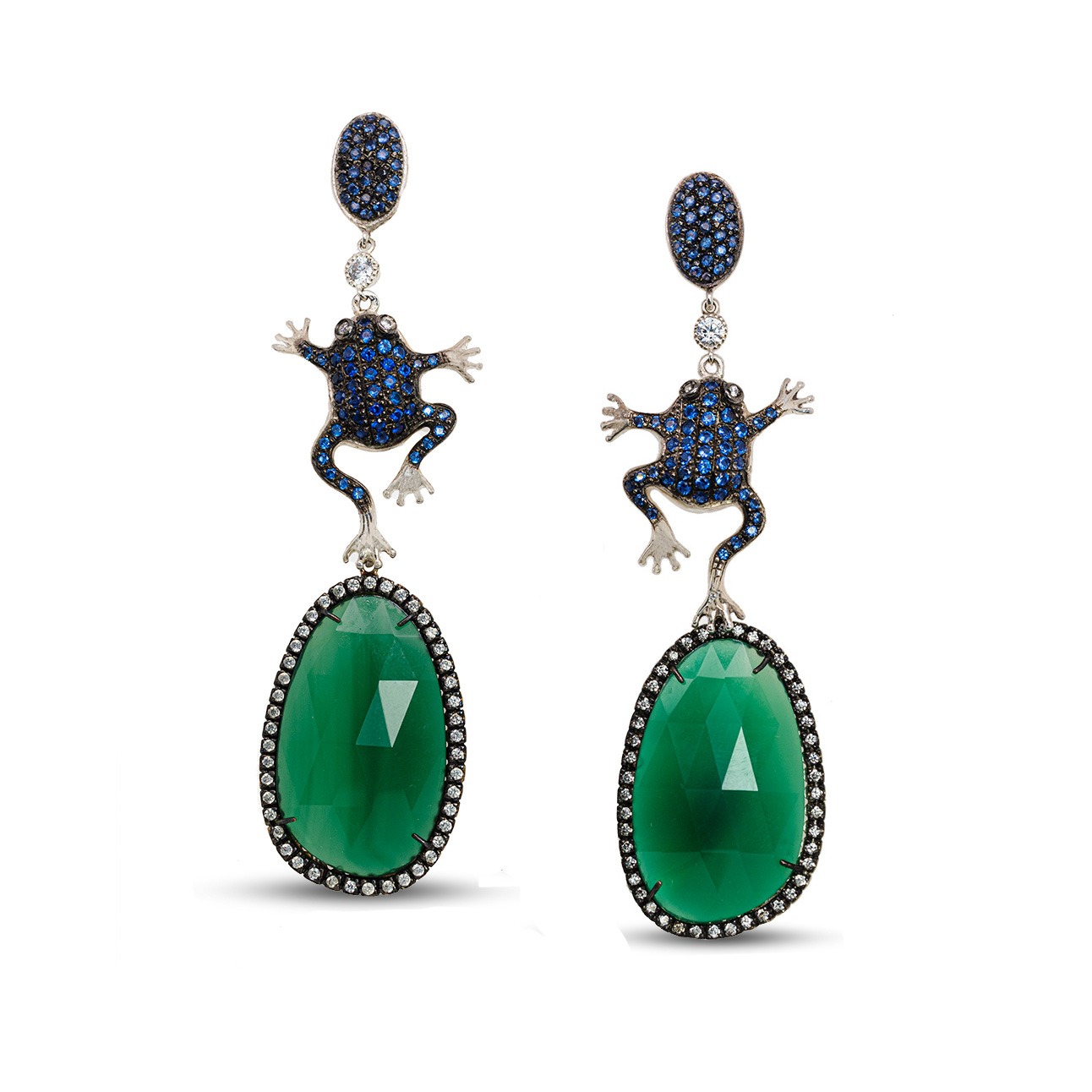 Orecchini Rana in Argento e Zirconi <br><h6>MOD.253OR.R.J.CAR.</h6>