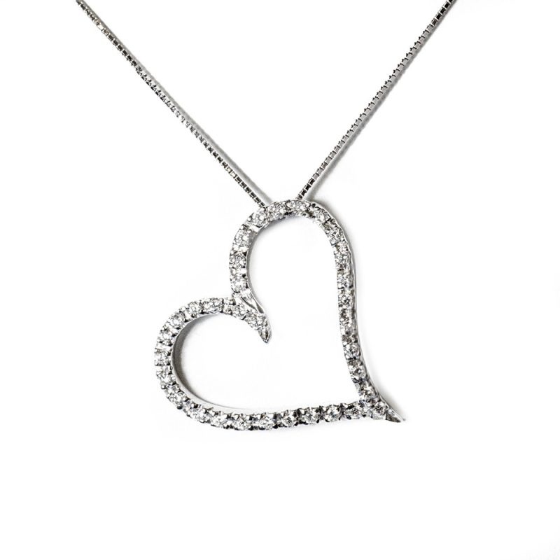 Ciondolo a forma di cuore, in oro e brillanti CION-083