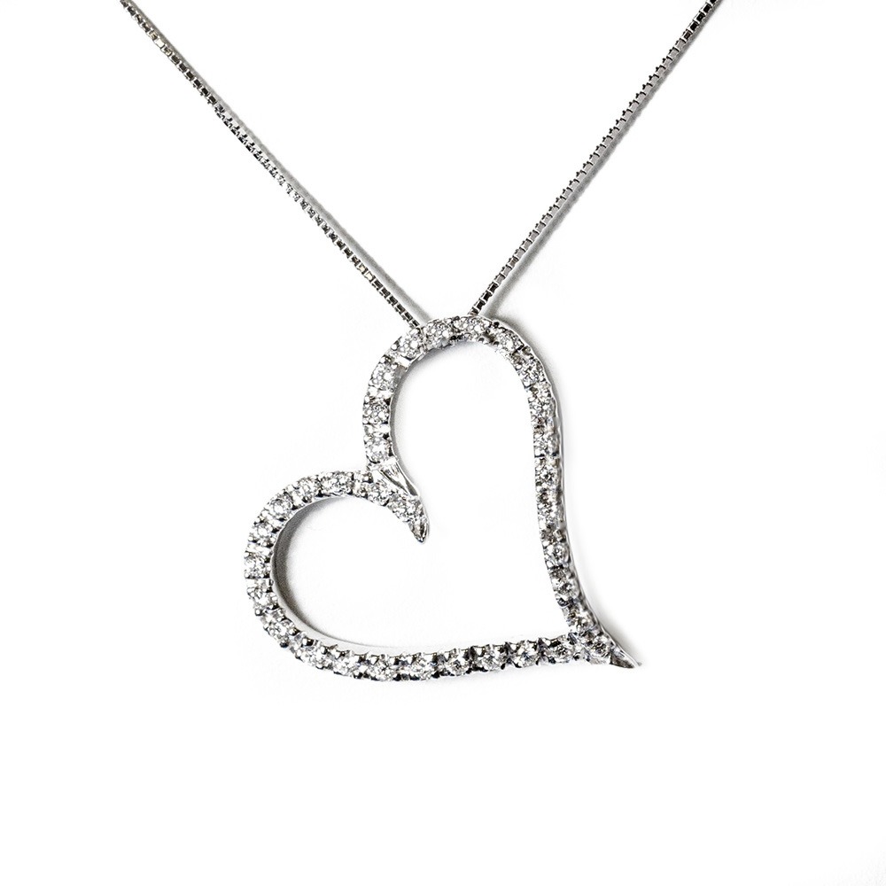 Ciondolo a forma di cuore, in oro e brillanti CION-083