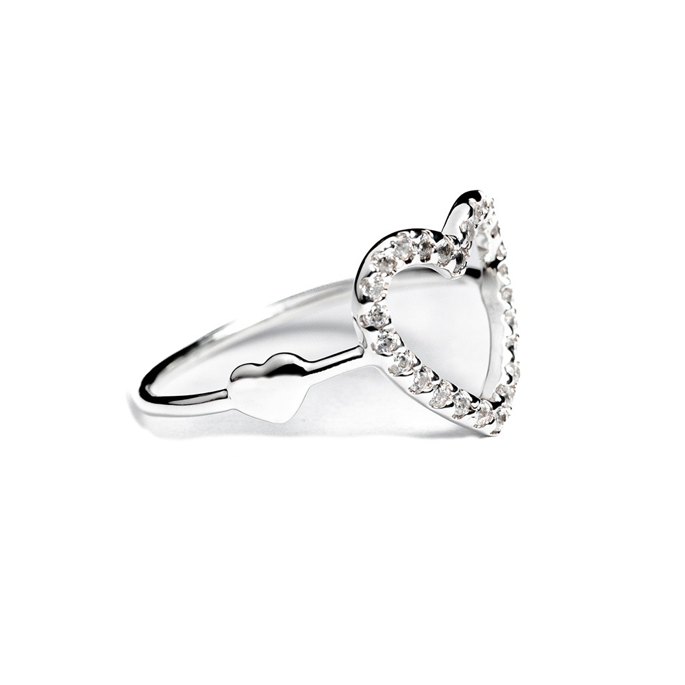 Anello Cuore in Argento con Zirconi <br><h6>YOUNG-CU-AN</h6> - immagine 2