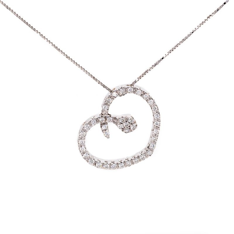 Ciondolo a forma di cuore, in oro e brillanti CION-073