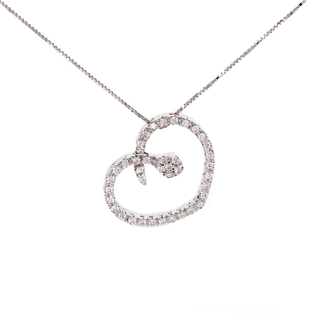 Ciondolo a forma di cuore, in oro e brillanti CION-073