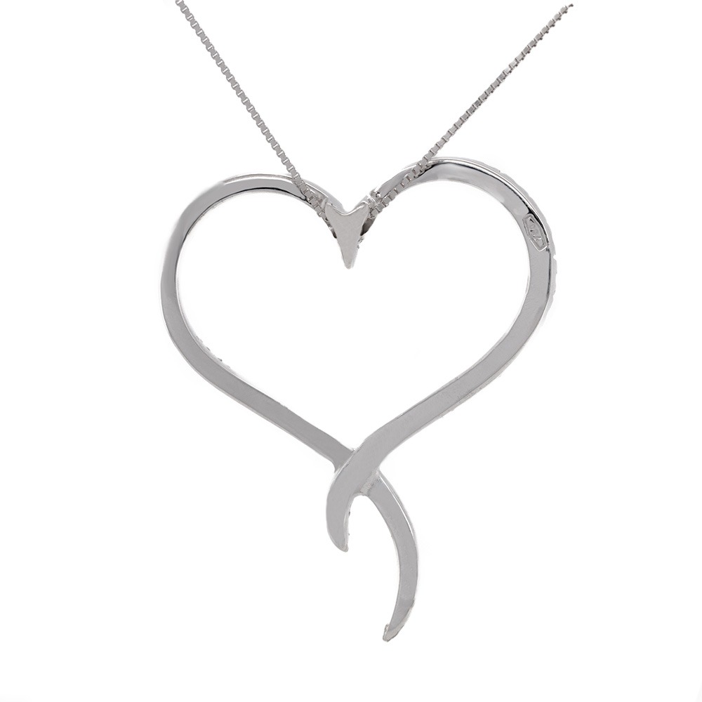 Ciondolo a forma di cuore, in oro e brillanti <br><h6>CION-076</h6> - immagine 2