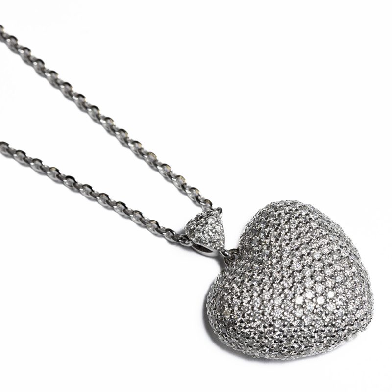 Ciondolo a forma di cuore, in oro e brillanti <br><h6>PEND CUORE GP</h6> - immagine 2
