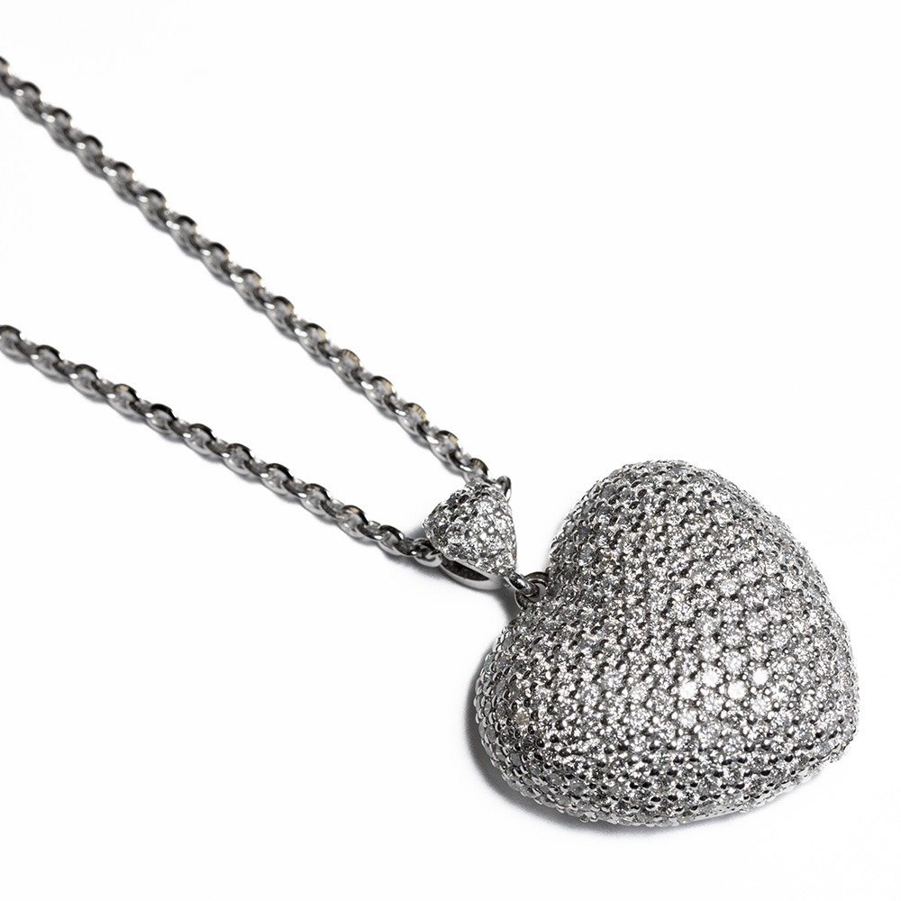 Ciondolo a forma di cuore, in oro e brillanti <br><h6>PEND CUORE GP</h6> - immagine 2