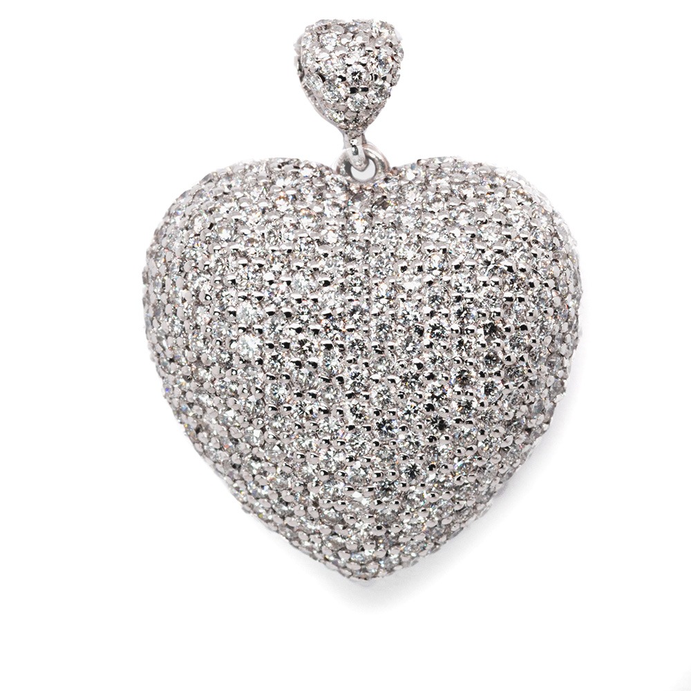 Ciondolo a forma di cuore, in oro e brillanti PEND CUORE GP