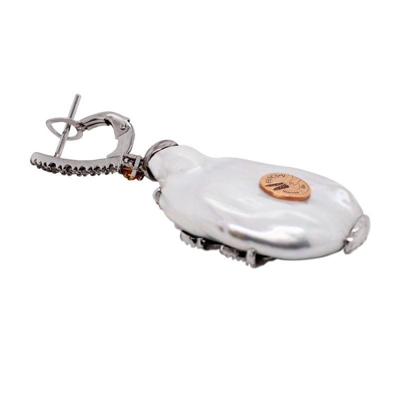 Orecchini in Oro con Perla, Diamanti, Zaffiri e Tzavorite <br><h6>FLO-003 OR</h6> - immagine 4
