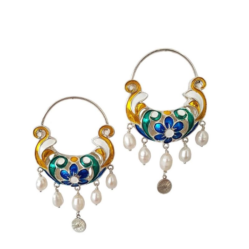 Orecchini in argento con perla TRIQ-005 OR. G