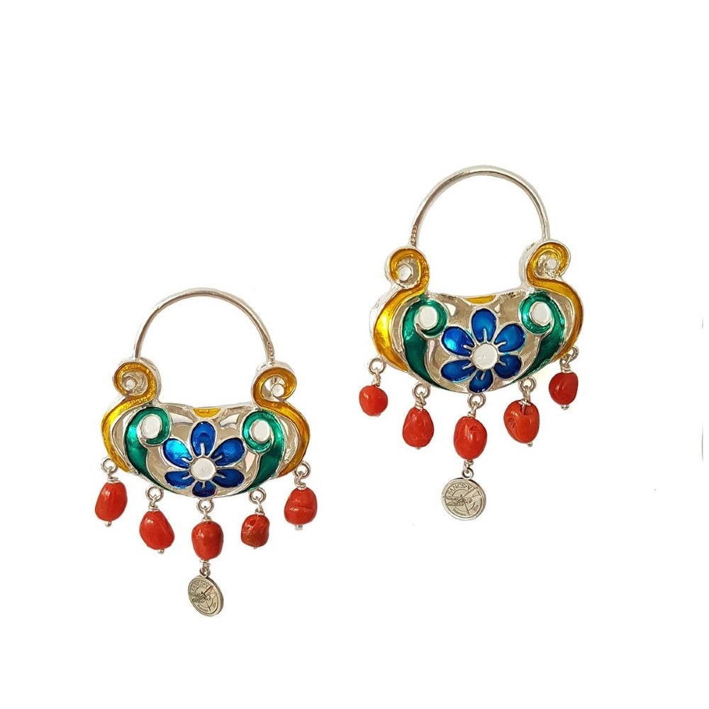 Orecchini in argento con coralli TRIQ-002 OR. P