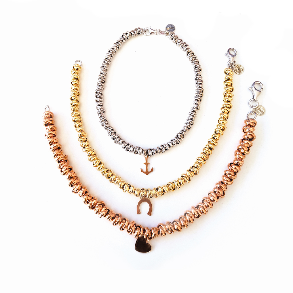 Bracciale in Argento con Charm in Oro <br><h6>WE-BR</h6>