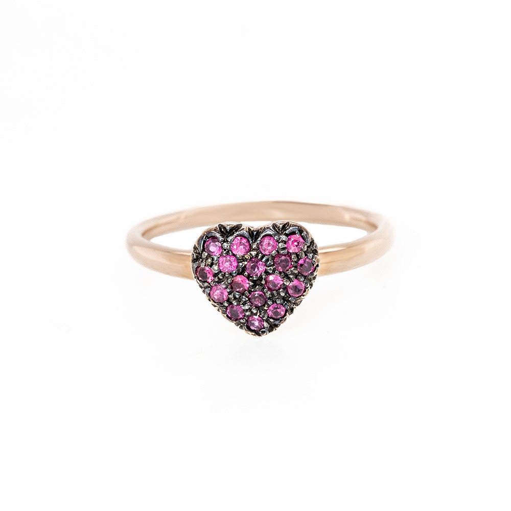Anello in oro e argento con rubini SWEET-CU-AN