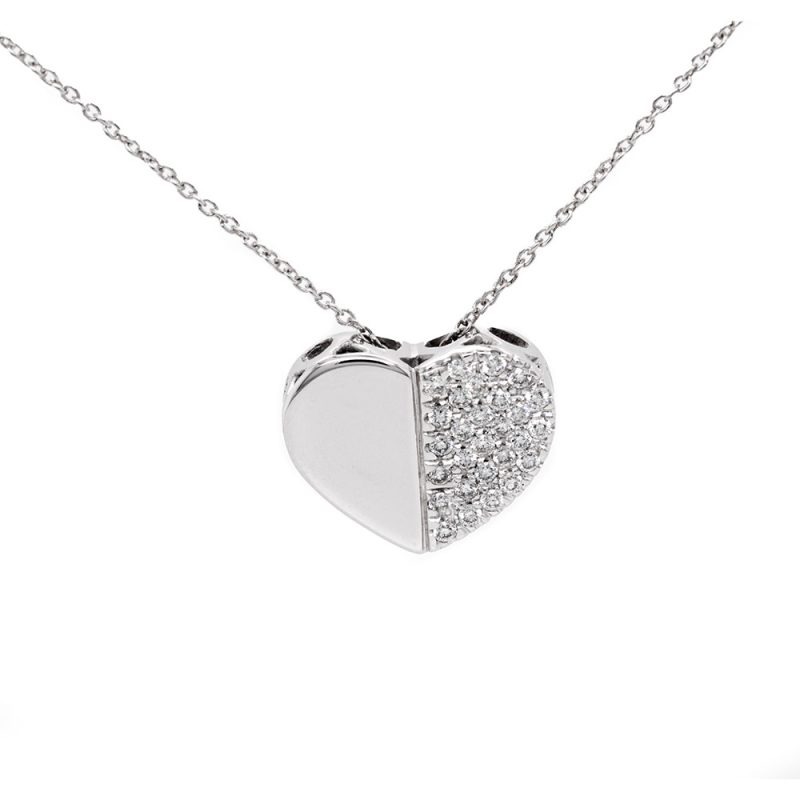 Ciondolo a forma di cuore, in oro e brillanti CION-CUORE L/B