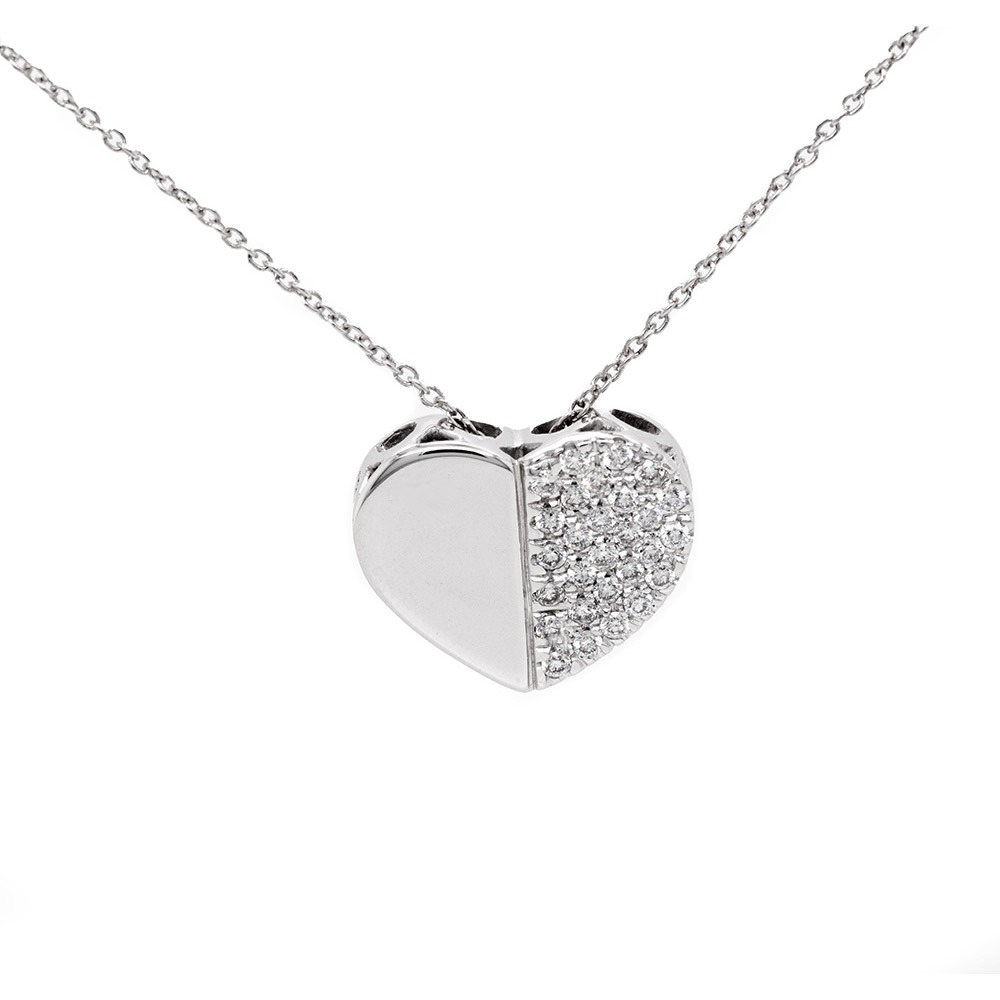 Ciondolo a forma di cuore, in oro e brillanti CION-CUORE L/B