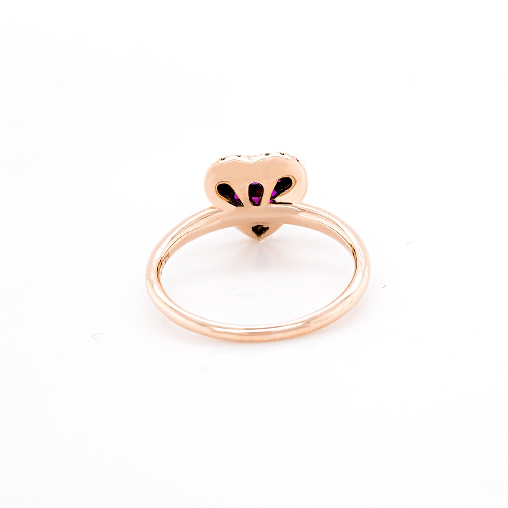 Anello Cuore in Oro e Argento con Rubini <br><h6>SWEET-CU-AN-RU</h6> - immagine 3