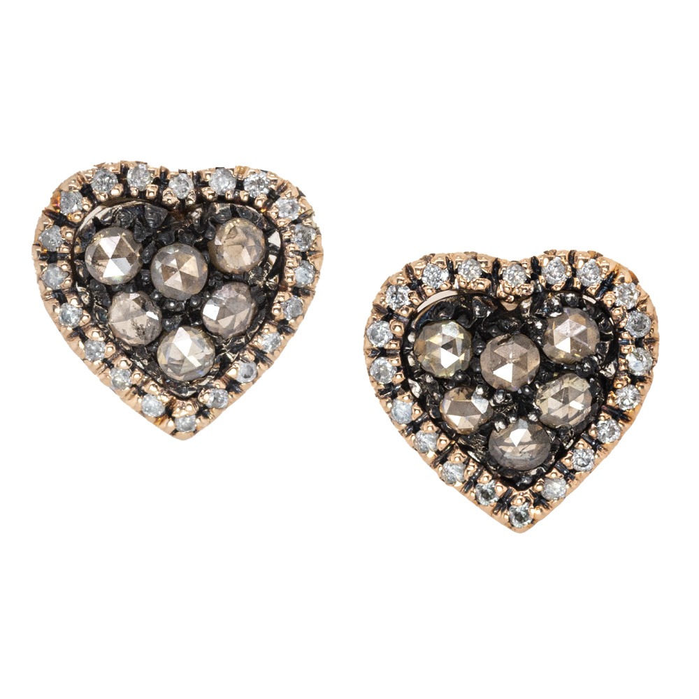Orecchini in oro e argento con diamanti SWEET-CU-OR-BR 2