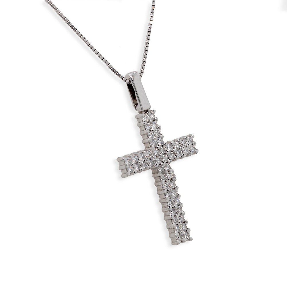 Croce in Oro con Brillanti e Catena <br><h6>CRO-290</h6> - immagine 2