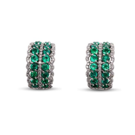 Orecchini in oro bianco e brillanti centrali e laterali ORDI-3062