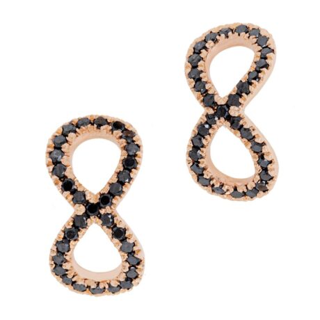 Orecchini Infinito in Oro con Diamanti black <br><h6>YOUNG-INF-OR</h6>