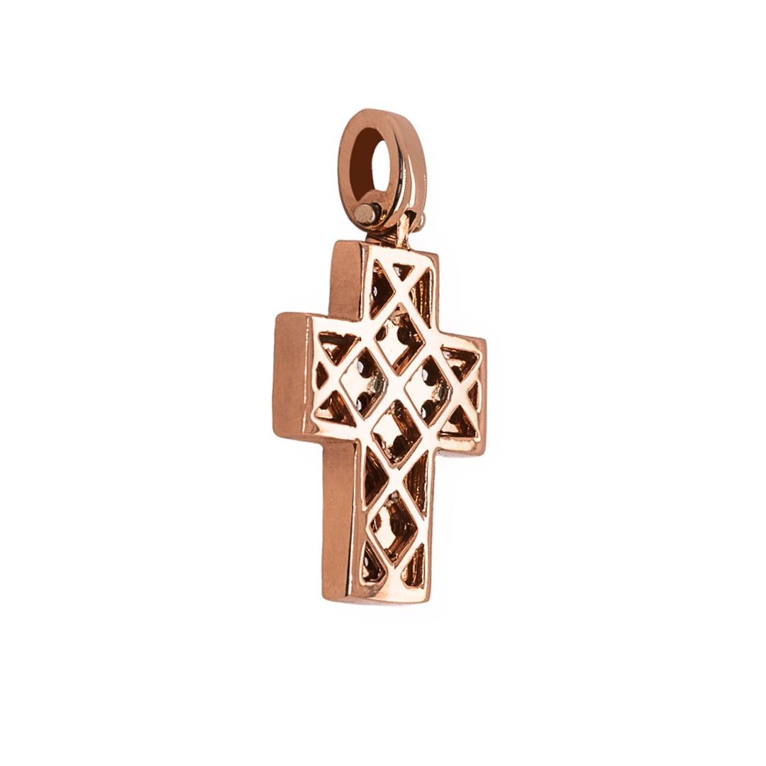 Croce in oro con brillanti black CRO-294M